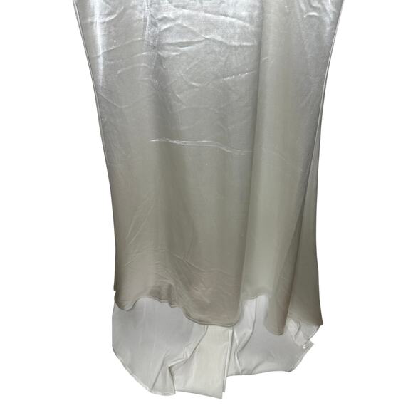 Lulus Size Medium Sensational Promise White Satin Train Maxi Gown Wedding Dress - Picture 4 of 16